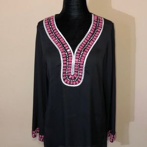 AA Black Tunic With Pink Stones
